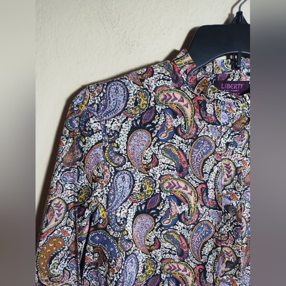 J Crew Liberty Art Fabrics Top Pop Over - Picture 4 of 16
